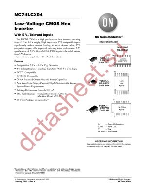 MC74LCX04DTR2G datasheet  